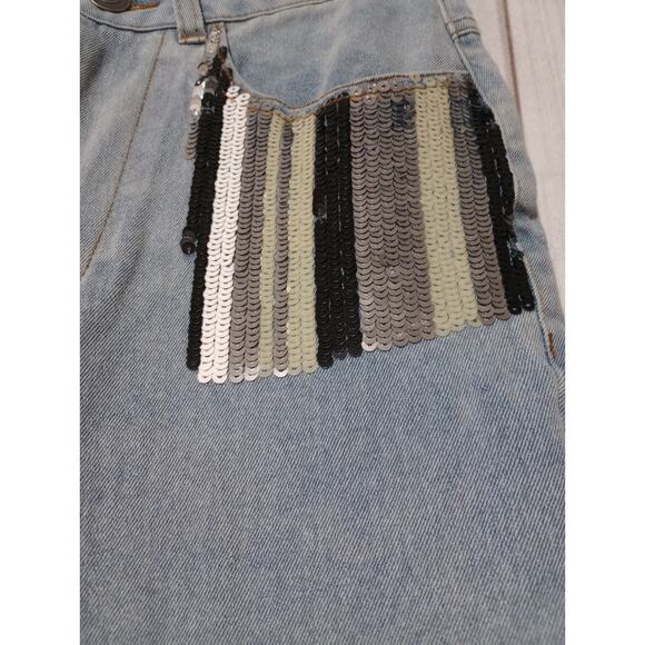 Mod X Jeans Ladies 6 Sequin Skinny Light Wash - Picture 4 of 7